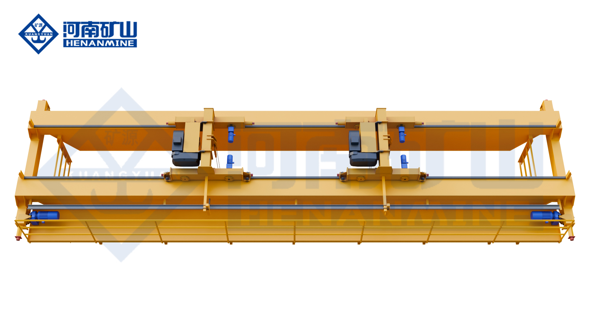 Double Trolley Electric Hoist Bridge Crane Henan Mine Crane Factory supply