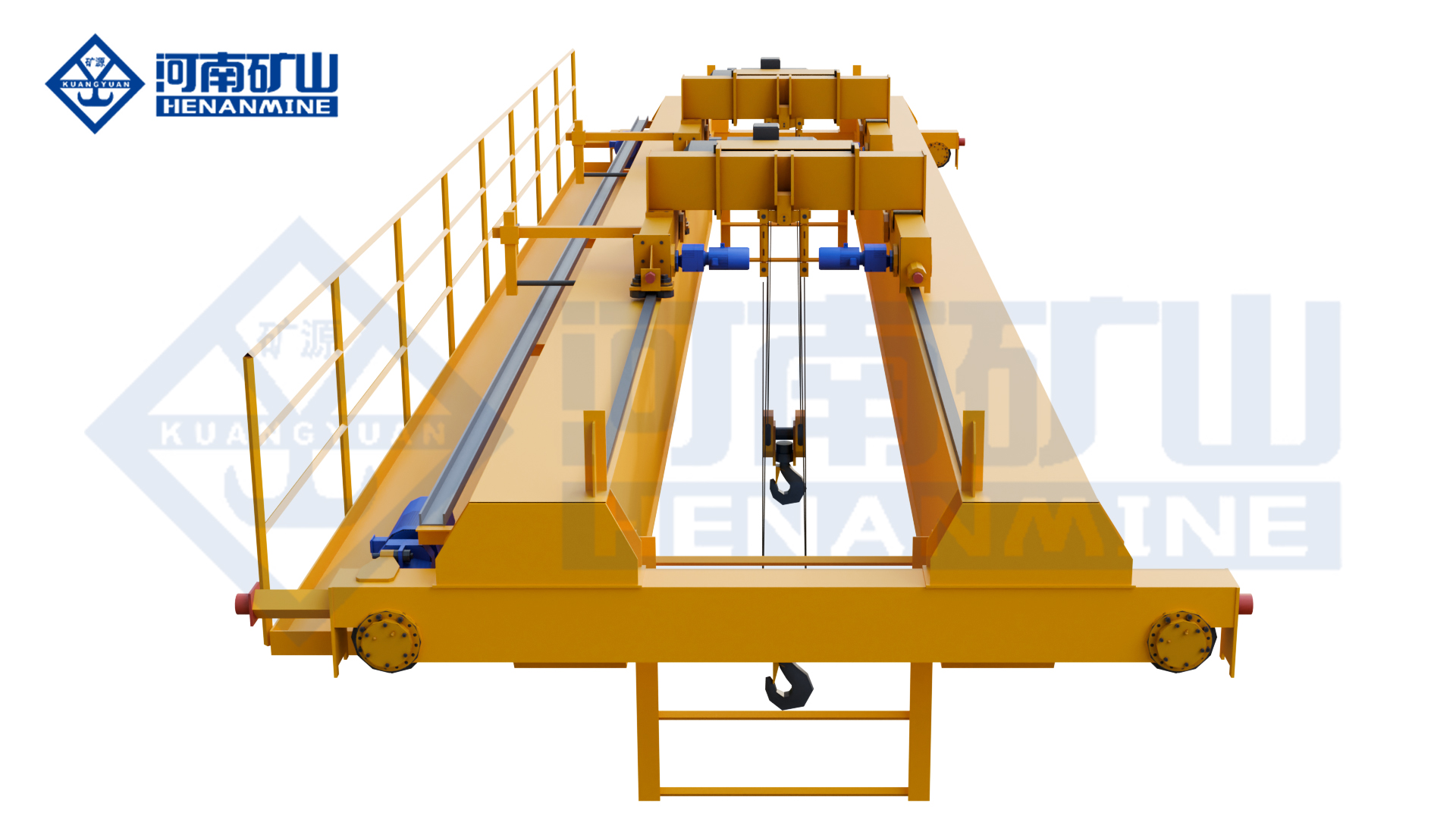 Double Trolley Electric Hoist Bridge Crane Henan Mine Crane Factory supply
