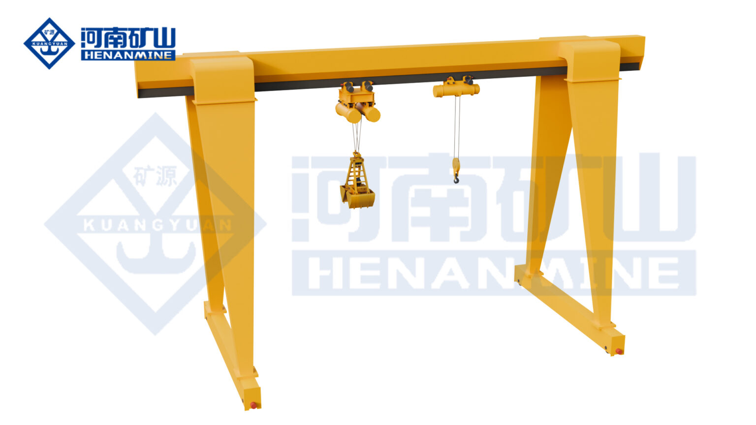 grab gantry crane with forged travel wheels for bulk stockyard handling