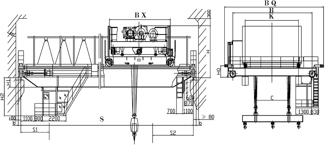 Grab Hook Dual Purpose Overhead Crane Henan Mine Crane Factory supply