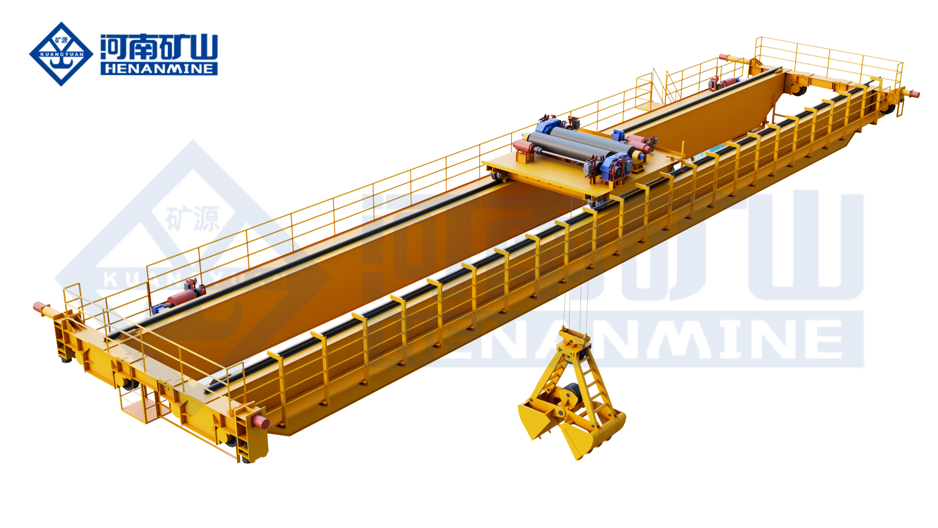 Intelligent Grab Double Girder Overhead Crane Henan Mine Factory supply