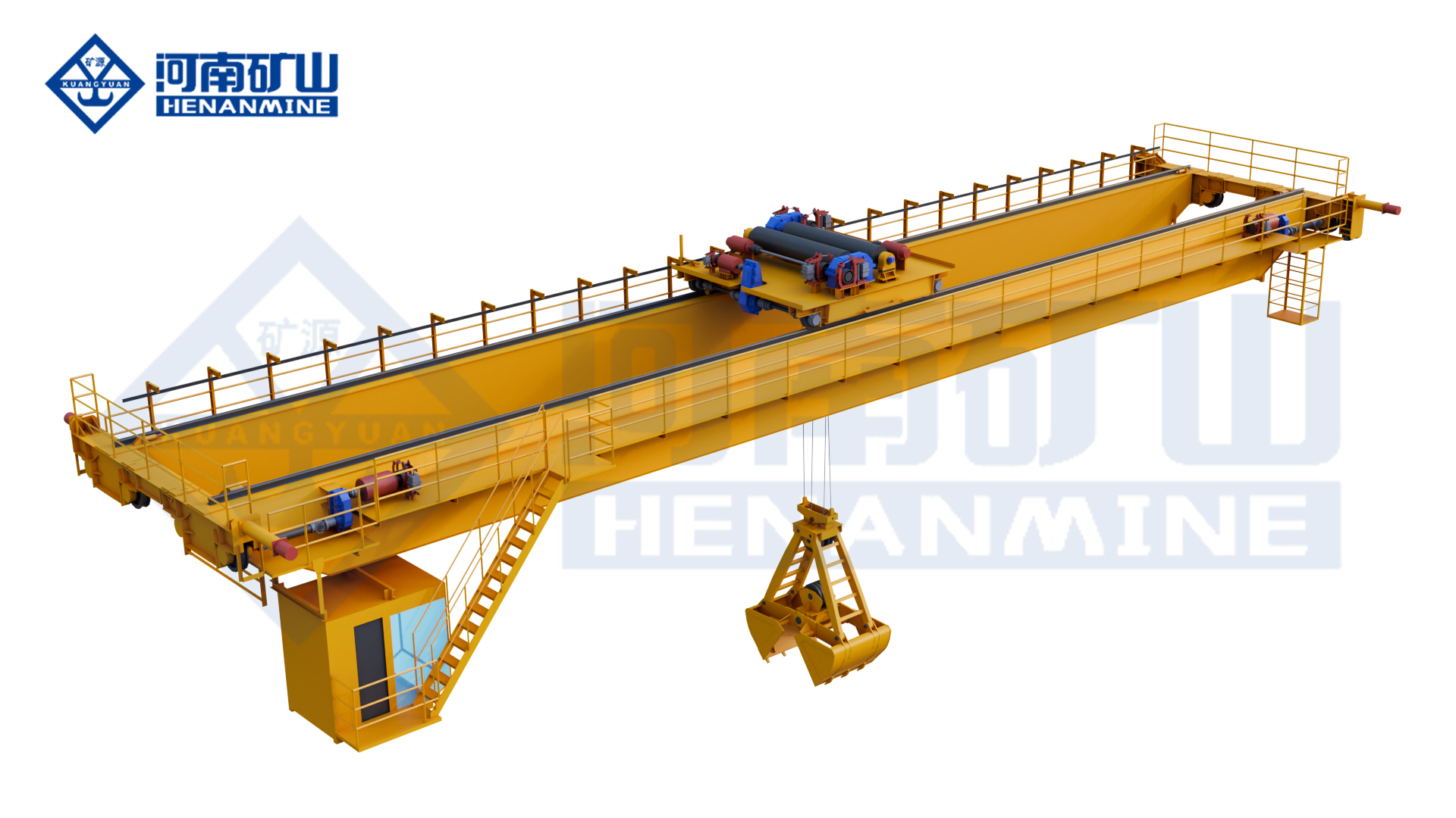 Intelligent Grab Double Girder Overhead Crane Henan Mine Factory supply