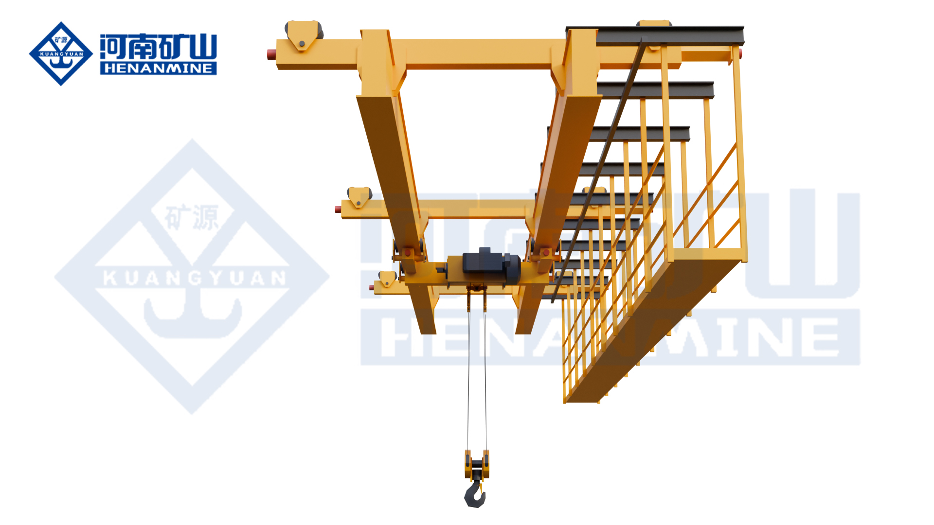 Multi-Support Double Girder Underhung Crane Henan Mine Crane Factory supply