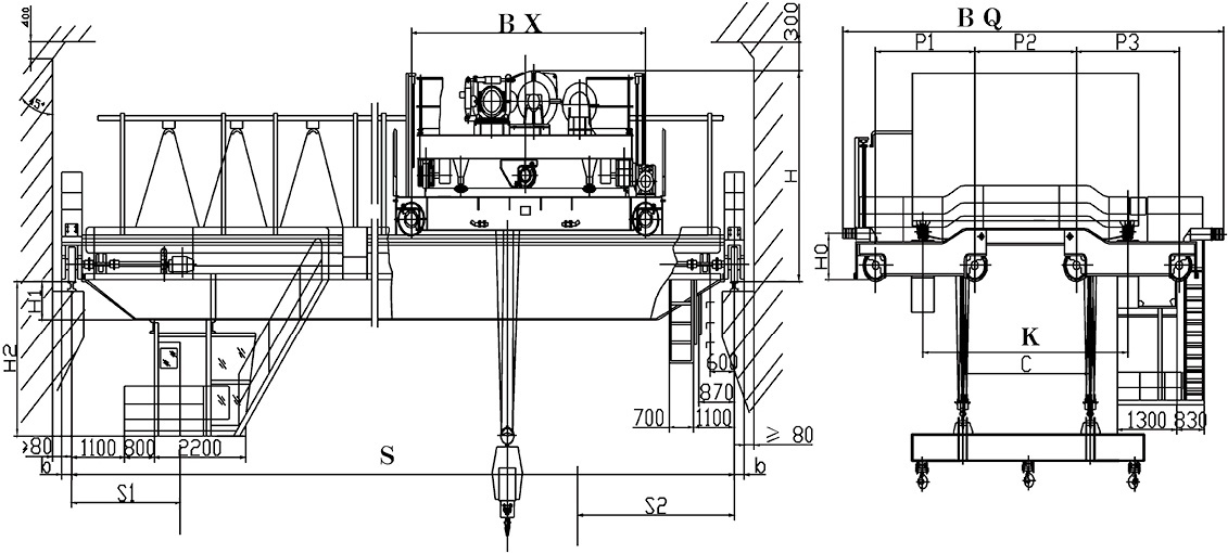 Parameters of Upper Rotating Magnetic Overhead Crane