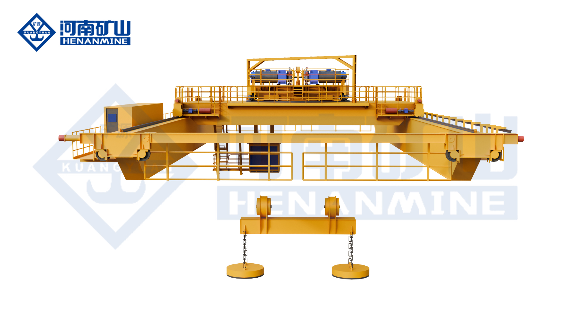 Upper Rotating Magnetic Electromagnetic Overhead Crane Henan Mine Factory supply