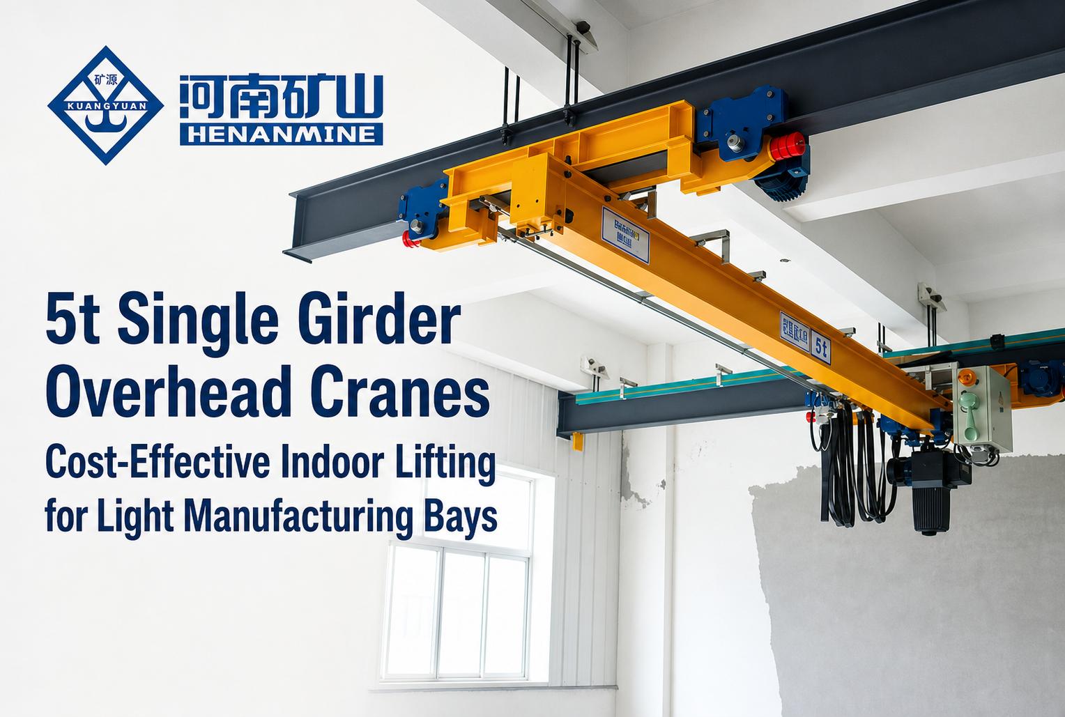 5t Single Girder Overhead Cranes Cost-Effective Indoor Lifting for Light Manufacturing Bays
