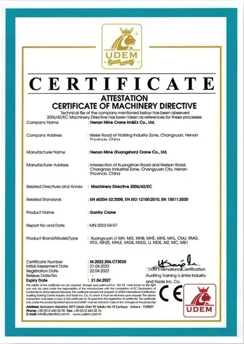 CE03 Certificate