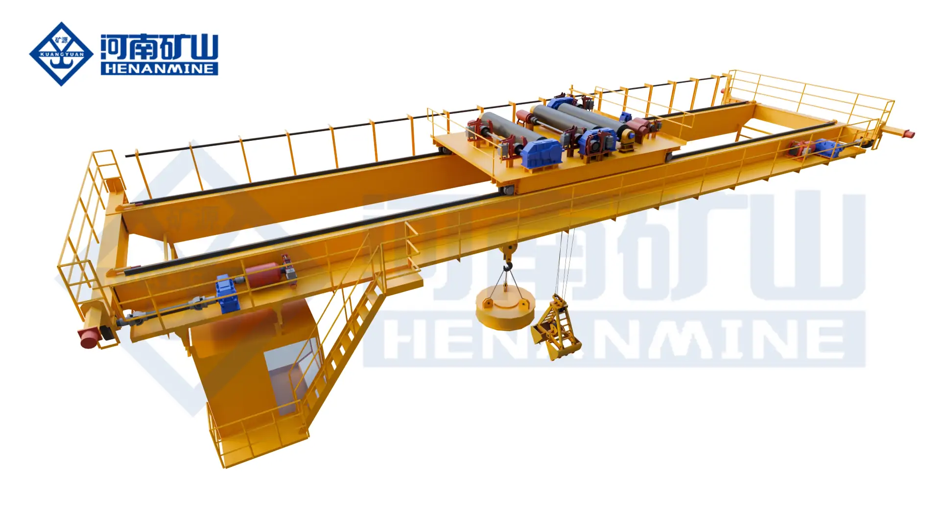 Grab electromagnetic dual-purpose bridge crane