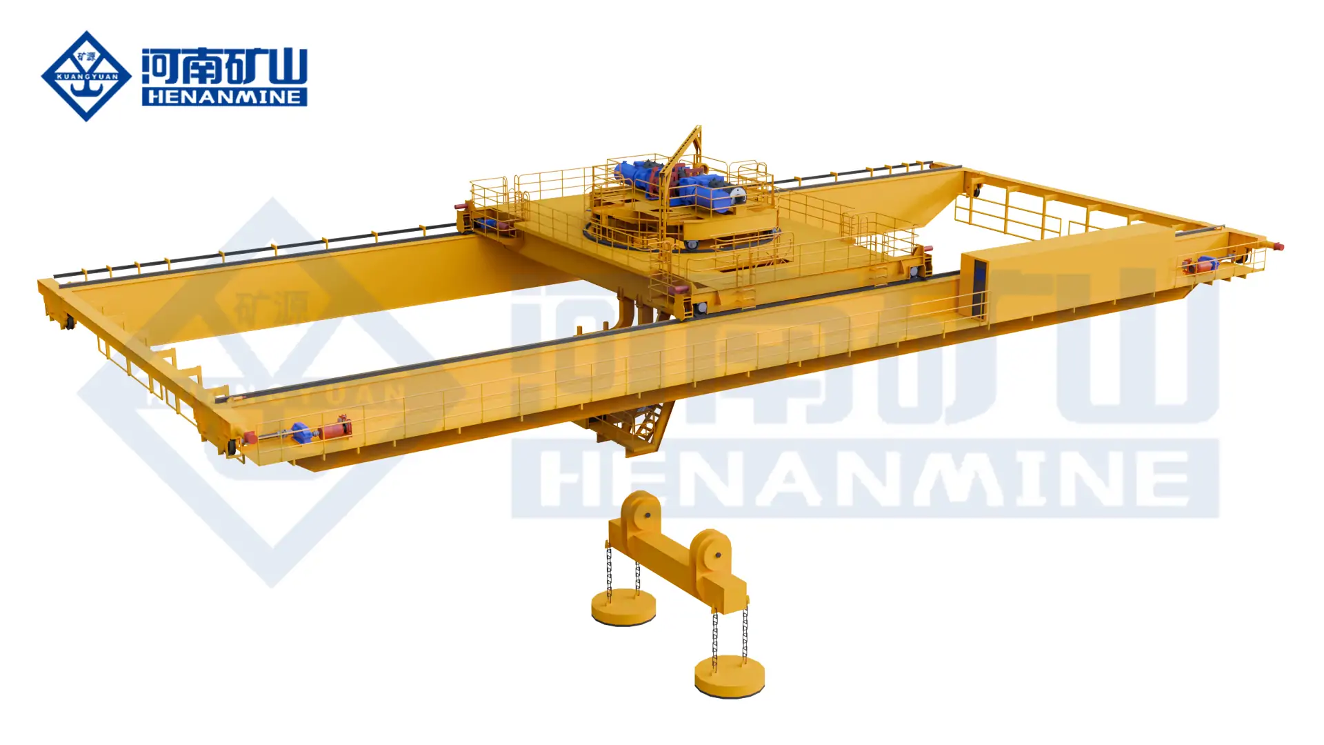 Upper Rotating Electromagnetic Hanging Girder Bridge Crane