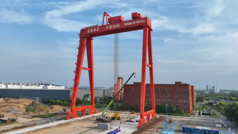 Double girder electric hoist gantry crane manufactured by Henan Mine Crane manufactured