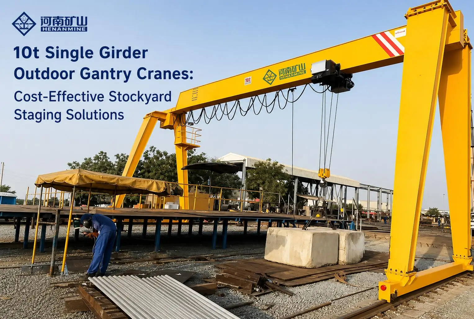 10t single girder outdoor gantry crane